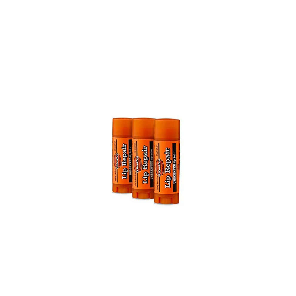 O'Keeffe's Lip Repair Unscented Lip Balm 4.2g (Pack of 3) White - Image 2