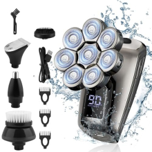 5 in 1 Men's Floating Razor,Rechargeable Portable Shavers for Men Waterproof with LED Display for Beard Trimmer Haircutter
