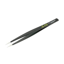 44501 Stainless Steel Fine Point Professional ESD Precision Tech Tweezer with Static Dissipative Grip and Hypo Allergenic, 130mm Overall Length