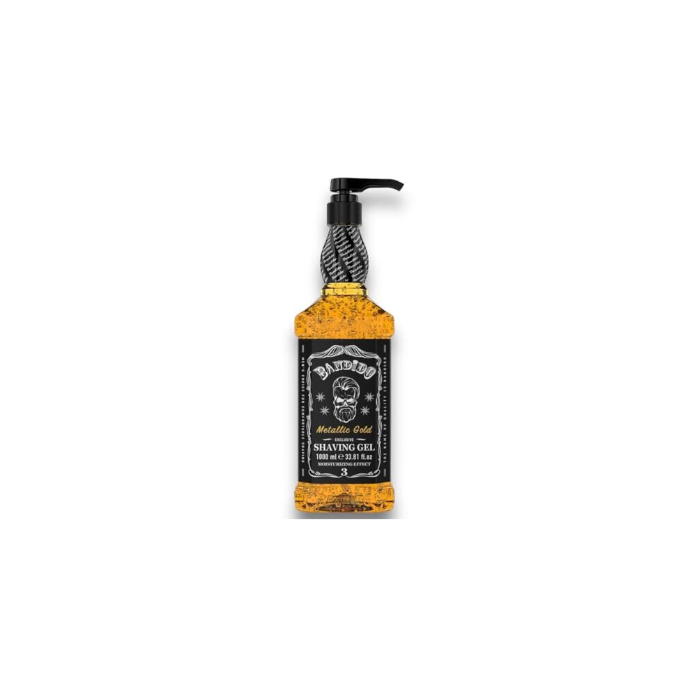 Bandido Maximum Hold Aqua Hard Wax Gold Bandido Shaving Gel | Transparent Gel | Non-Foaming Precise Shaving | Men And Women | 03 Metallic 1000 Ml