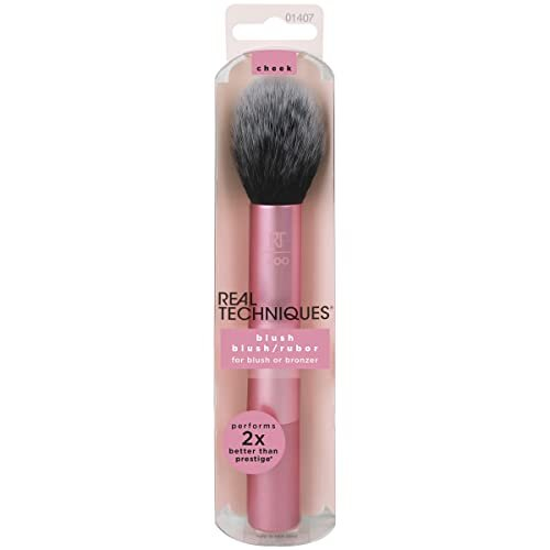 Real Techniques Blusher Makeup Brush for Cheeks (Packaging and Handle model May Vary), Pink, 1 Count 1