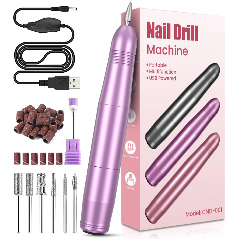 Electric Nail Files, Professional Nail Drill for Acrylic Nails Gel, Electric Nail Drill 20000 RPM, Adjustable Speed E File for Nails, Electric