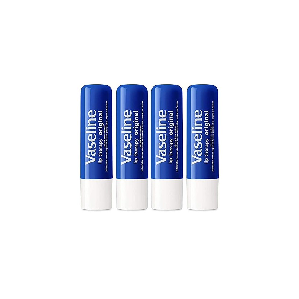 Lip Therapy Stick | Original Petroleum Jelly Vaseline Lip Balm for Soft Lips | 4.8g each (4 Pack)