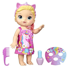 F3564 Baby Beauty Doll 32.5 cm Unicorn Theme Makeup and Magic Nails, Blonde Hair, Children