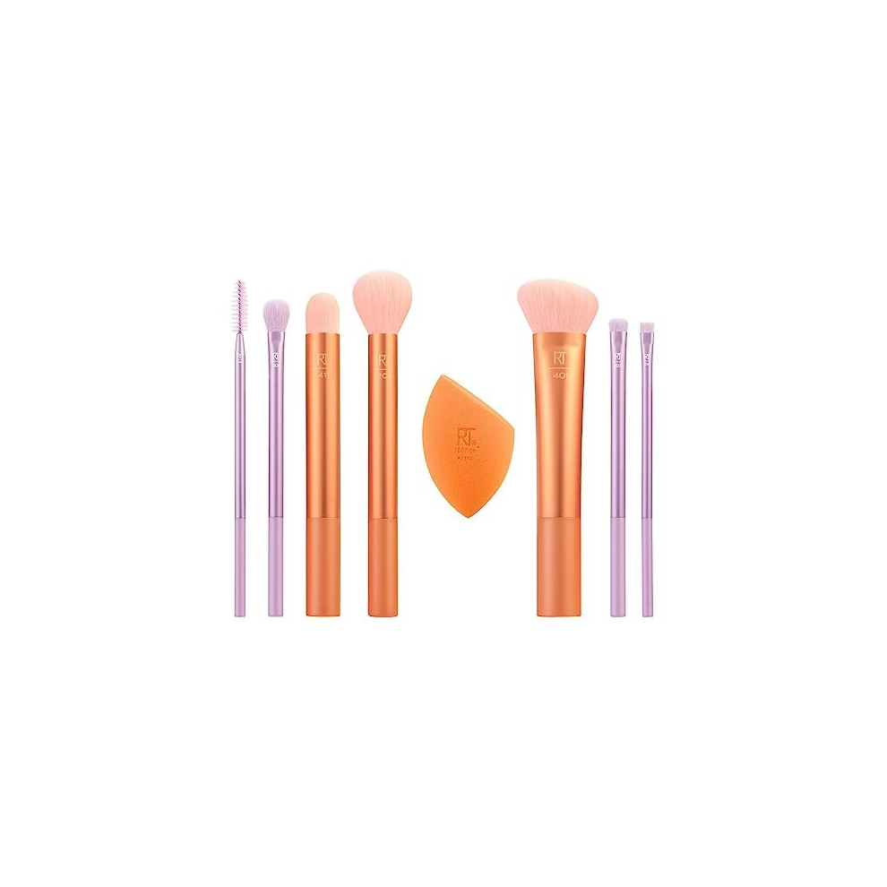 Level Up Brush And Sponge Kit, Makeup Brushes For Eyeshadow, Foundation, Blush, & Bronzer, Makeup Blending Sponge, Professional Quality Makeup Tools,