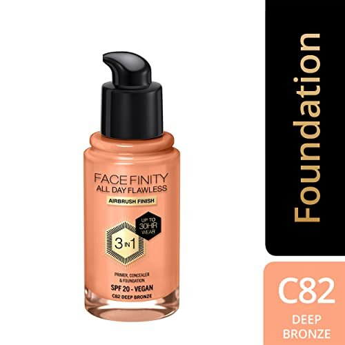Max Factor Facefinity 3 In 1 All Day Flawless Foundation Deep Bronze 1
