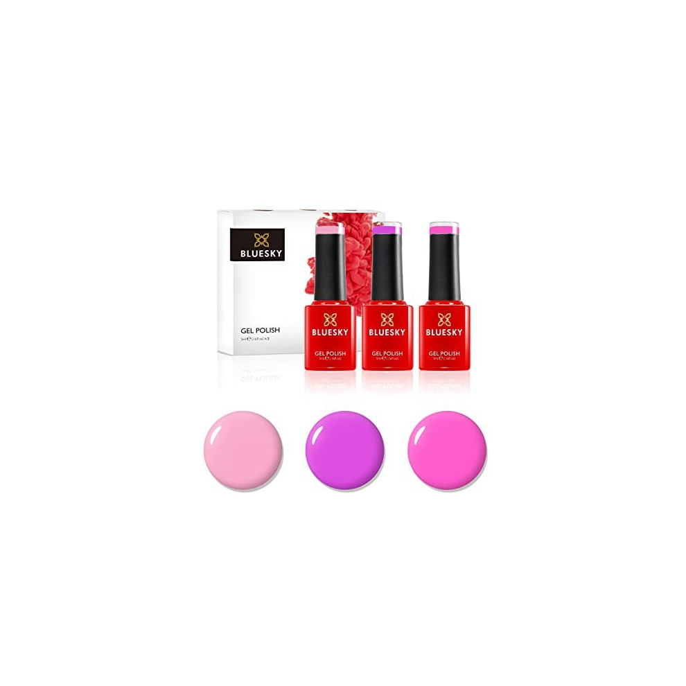 Gel Nail Polish Set, Candy Pinks. Sweet Pink Dc059, Pink Candy Neon27, Fresh Neon21. 3 X 5Ml. (Requires Curing Under Uv/Led Lamp)