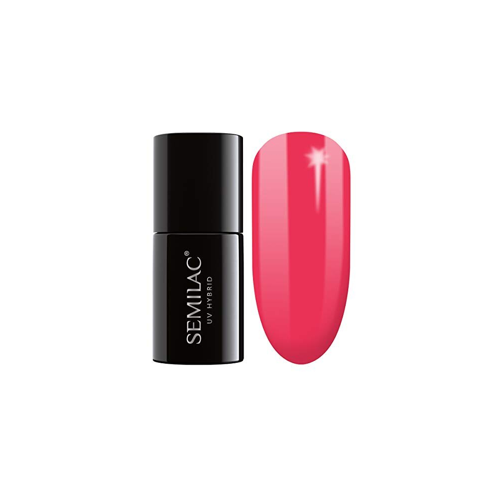 Semilac Gel Nail Polish | Long Lasting And Easy To Apply | Perfect For Home And Professional Manicure And Pedicure - 042 Neon Raspberry Uv Gel Nail Polish, 7