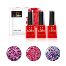 Gel Nail Polish Set, Glitters, Cuba SUM1918, Rio de Janeiro SUM1917, Ibiza SUM1916, 3 x 5 ml, Pink, Blue, Purple (Requires Curing Under UV or LED Lamp