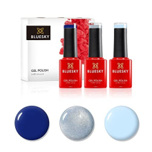 Gel Nail Polish Set, Bestselling Blues, Navy Seals A024, Creekside 80596, Prince Charming Ch05, Blue, Navy 3 x 5 ml (Requires Curing Under UV or LED