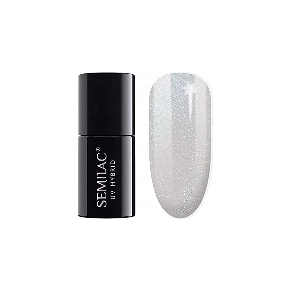 Semilac 338 Cosy Grey Shimmer Nail Uv Gel Polish | Long Lasting And Easy To Apply | Soak Off Uv/Led | Perfect For Home And Professional Manicure And Pedicure