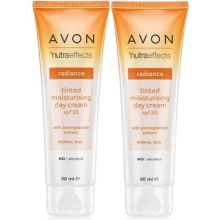 Pack of 2 Avon Nutraeffects Radiance Tinted Facial Day Moisturising Cream SPF20 for normal skin, 100.0 millilitre, 120.0 grams