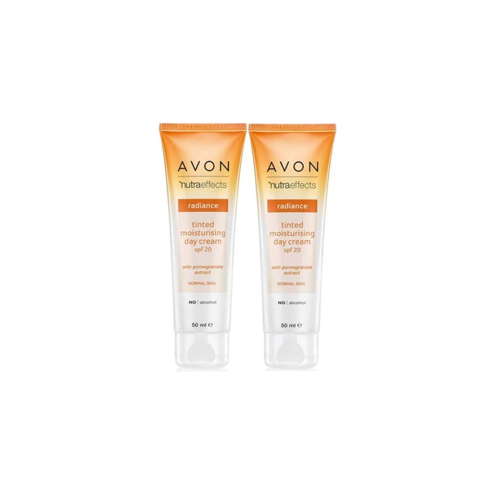Pack of 2 Avon Nutraeffects Radiance Tinted Facial Day Moisturising Cream SPF20 for normal skin, 100.0 millilitre, 120.0 grams
