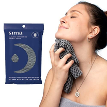 Exfoliating Washcloth Face & Body Scrub Towel - Japanese Towel with Hexagon Fibers, Exfoliating Body Scrubber with 2 Sides for Scrubbing & Washing - 1