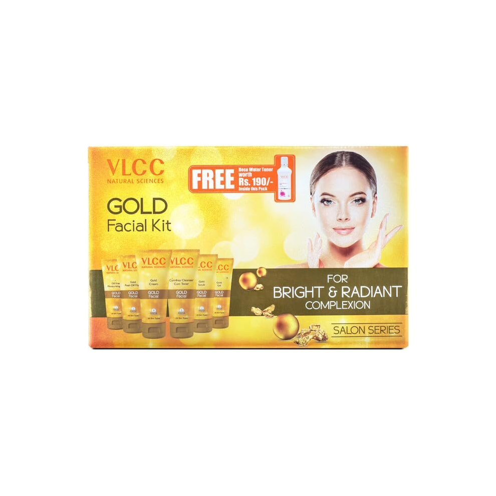 Vlcc Gold Facial Kit Salon Series For Bright & Radiant Complexion 300G+100Ml