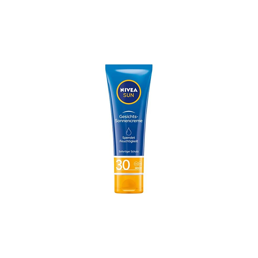 Sun Protection & Care Face Sun Cream with SPF 30 (50 ml), Instant Sun Protection for Face, Neck & Décolleté, Sun Cream with 24-Hour Moisturiser