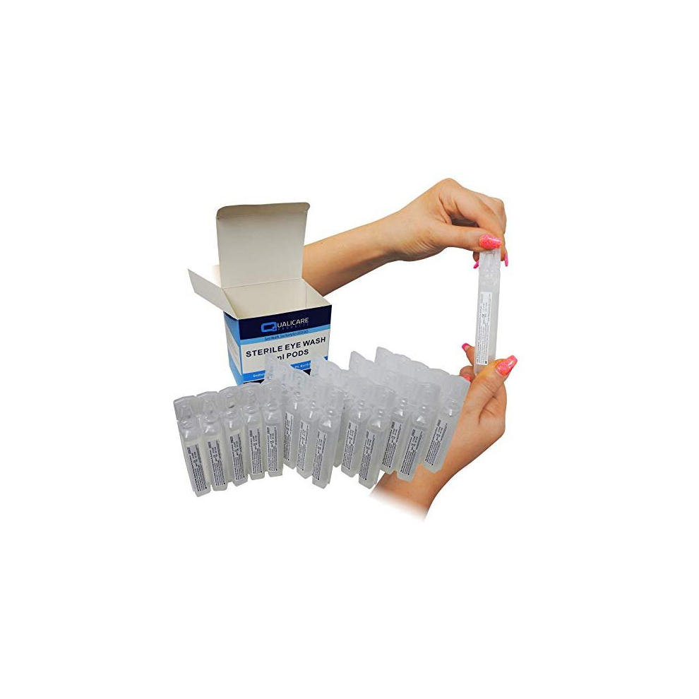25x 20ml Qualicare Sterile Sodium Chloride Eye Care Wash Cleansing Solution Pods