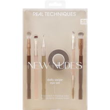 New Nudes Daily Swipe Eye Kit, Makeup Brushes For Eyeshadow, Liner, & Brows, Makeup Tape, For Natural Or Smokey Makeup Look, Synthetic Bristles,