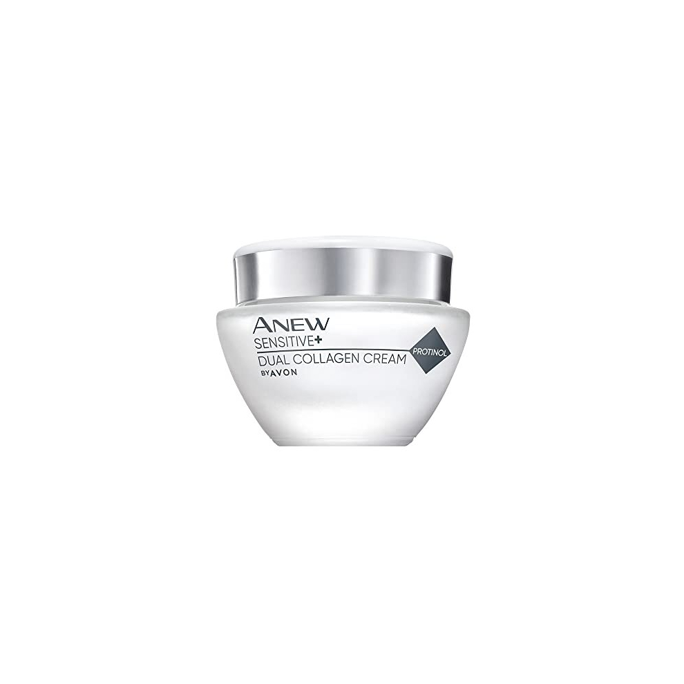 Avon Anew Sensitive+ Dual Collagen Cream, With Skin Soothing Actives And Protinol Technology To Help Reduce The Appearance Of Fine Lines, 50Ml