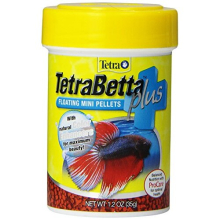 TetraBetta PLUS Floating Mini Pellets, Fish Food With Natural Color Enhancer