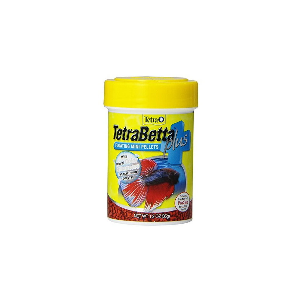 TetraBetta PLUS Floating Mini Pellets, Fish Food With Natural Color Enhancer