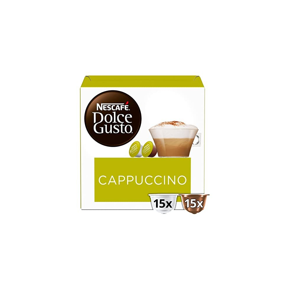 NESCAFE Dolce Gusto Cappuccino Coffee Pods - total of 45 Cappuccino Coffee Capsules - Italian Classic Coffee (3 Packs)