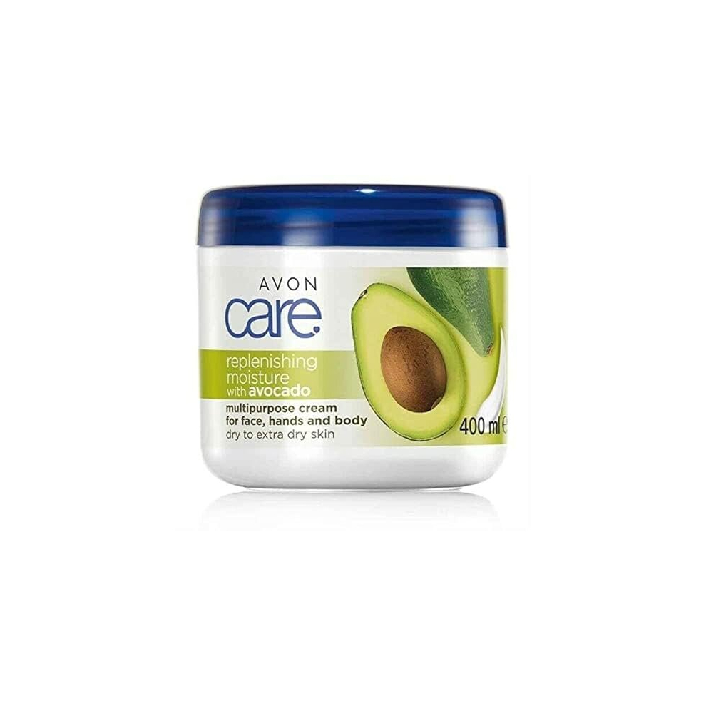 Pack of 2 Avon Care replenishing moisture multipurpose cream for face, hands and body with avocado for dry to extra dry skin - 2 x 400ml