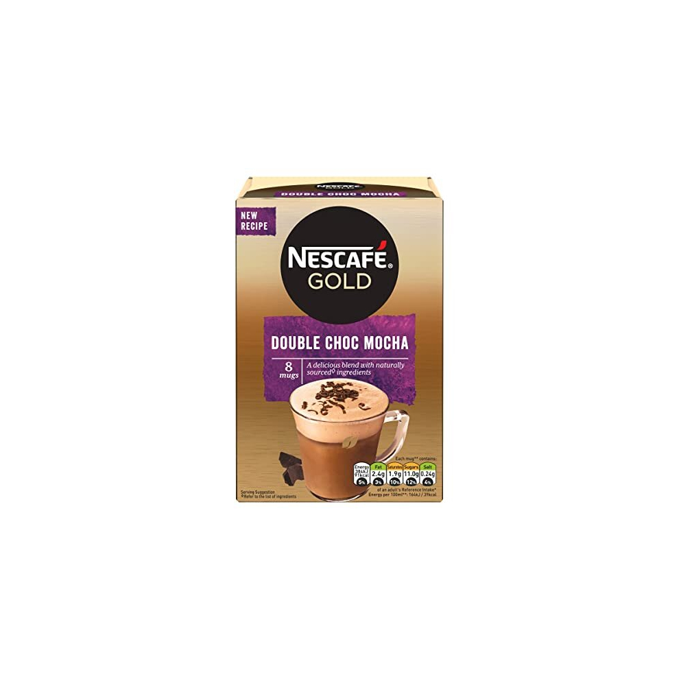 Nescafe Gold Double Choc Mocha Instant Coffee Sachets (Pack of 6, Total 48 Sachets)