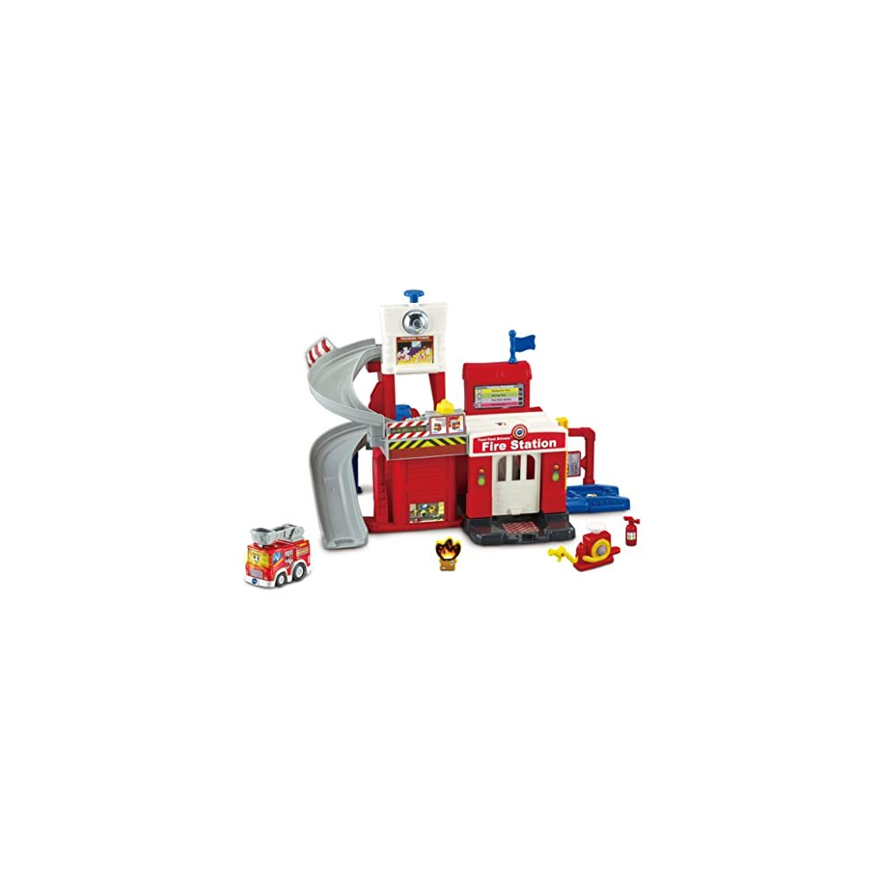 Toot-Toot Drivers Fire Station, Car Playset Includes Fire Engine Toy Car, Vehicle Tracks for Kids with Lights and Sounds, for Toddlers, 12 Months, 2,