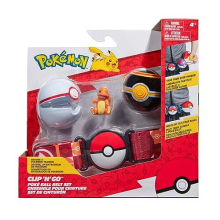 PKW3163 Set - 5,1 cm gro?e Charmander-Kampffigur mit Clip 'N' Go plus Luxusball und Pok?ball-Zubeh?r, Glumanda-G?rtel-Set