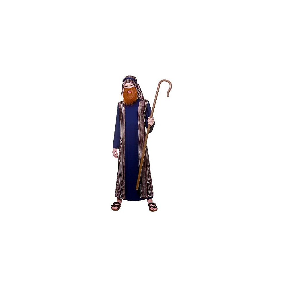 Photos - Fancy Dress Wicked Costumes Kids Nativity Shepherd/Inn Keeper Costume - Small , Blue Robe with Attached Waistcoat(3-4 Years)
