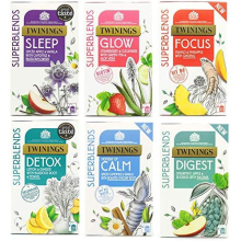 Superblends Sleep, Glow, Focus, Digest, Moment of Calm and Detox Tea Bags Bundle 6x20 Pack (120 envelopes)