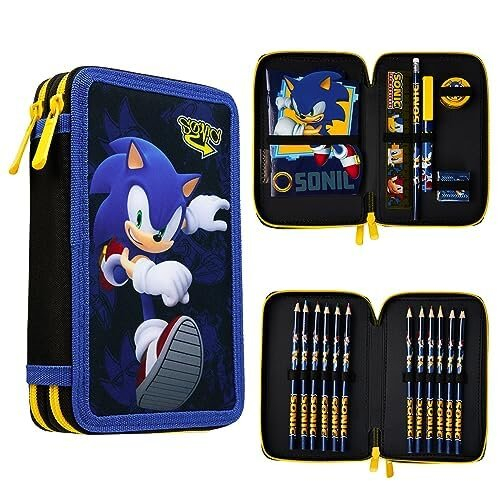 Pencil Case with Stationery Included School Supplies Filled Pencil Case Colouring Pencils Boys Gifts