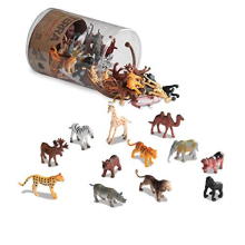 Terra by Battat - Tubo di 60 Creature Selvagge - Miniature Animali Realistici - Leone, Ippopotamo, Tigre, Orso & Altri Animali Safari - Educativi