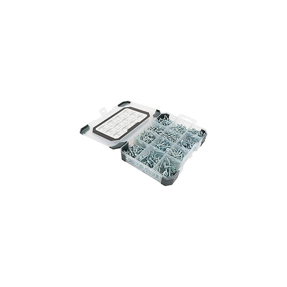 Self-Tapping Silver Screws Mixed Tray - 515Pcs 5055893379639