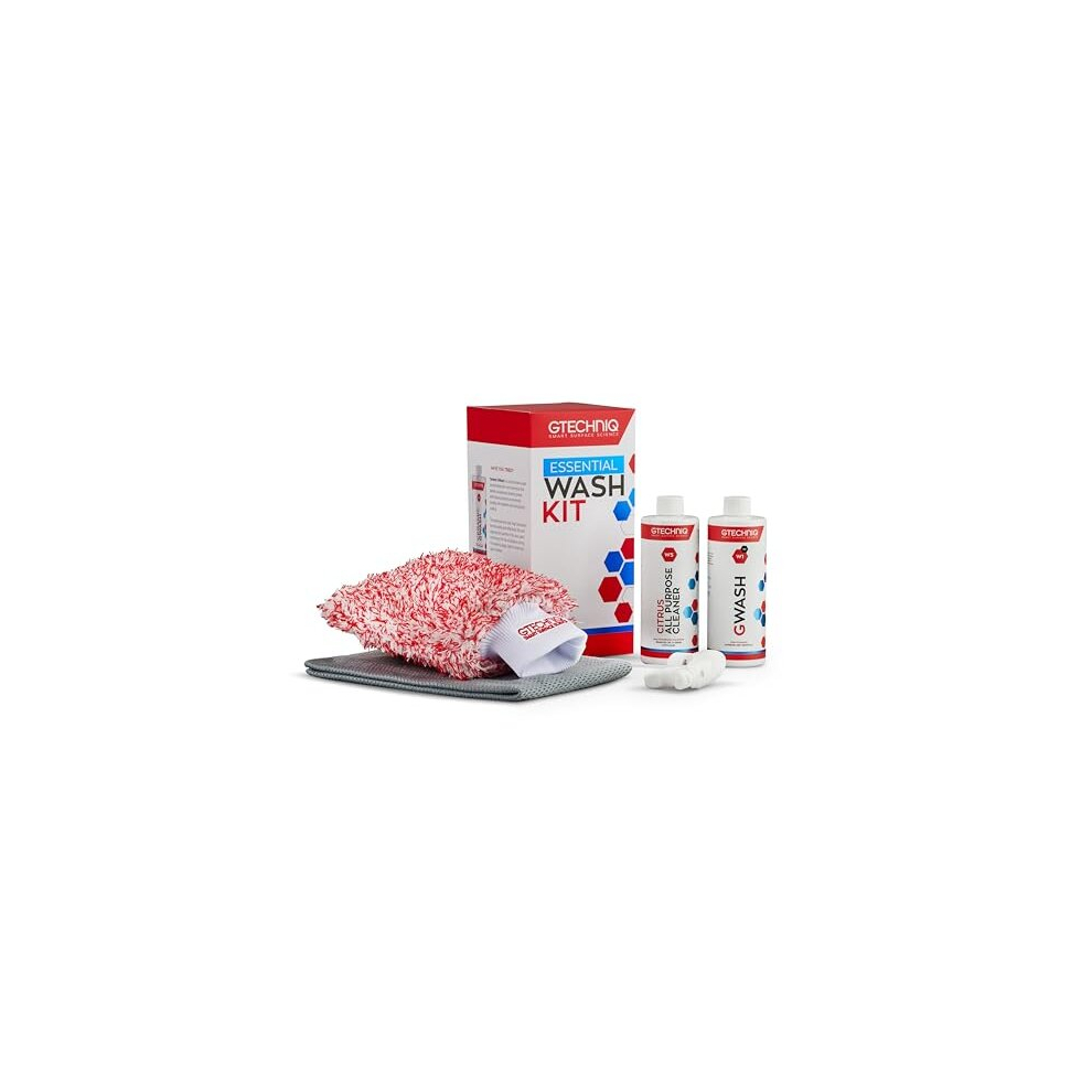 Essential Wash Kit For Cars, Car Washing Kit With Car Shampoo, Wheel Cleaner, Microfibre Car Wash Mitt And Microfibre Towel, Car Accessories For 5060147723403