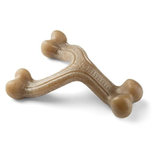 Maximum Strength Tough Extreme Gourmet Wishbone Dog Chew Toy, Infused with Extra Bacon Flavour Throughout the Bone, Large, for dogs 0-23kg,Brown