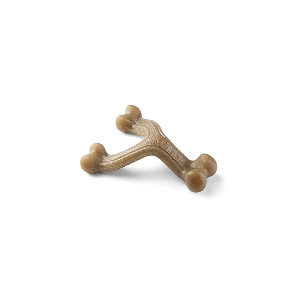 Maximum Strength Tough Extreme Gourmet Wishbone Dog Chew Toy, Infused with Extra Bacon Flavour Throughout the Bone, Large, for dogs 0-23kg,Brown