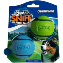 Sniff Ball Dog Toy, Durable High Bounce Bacon and Peanut Butter Scented Rubber Dog Ball Fetch Toy, Medium, 2 Pack