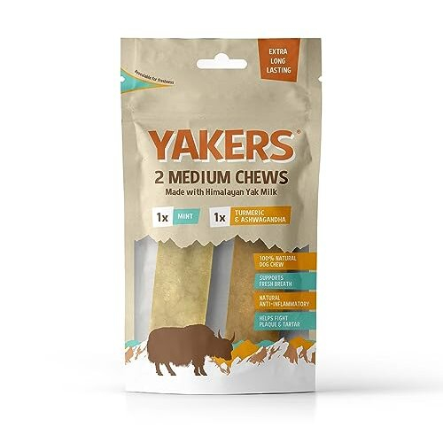 Yakers Mint Flavour & Tumeric Yak Milk 2 pack for dogs