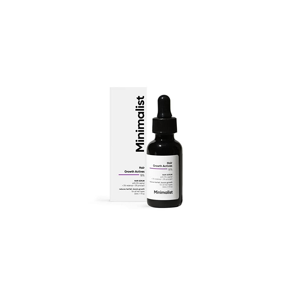 Hair Growth Actives 18% Hair Growth Serum | With Procapil, Capixyl, Redensyl, Anagain & Baicapil For Hair Fall Control For Men & Women, black, 30 ml