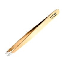 Rubis Classic ruostumattomasta teräksestä vinot pinsetit tarkkaan kulmakarvojen ja karvojen poistoon Gold Collection Gold 1K103