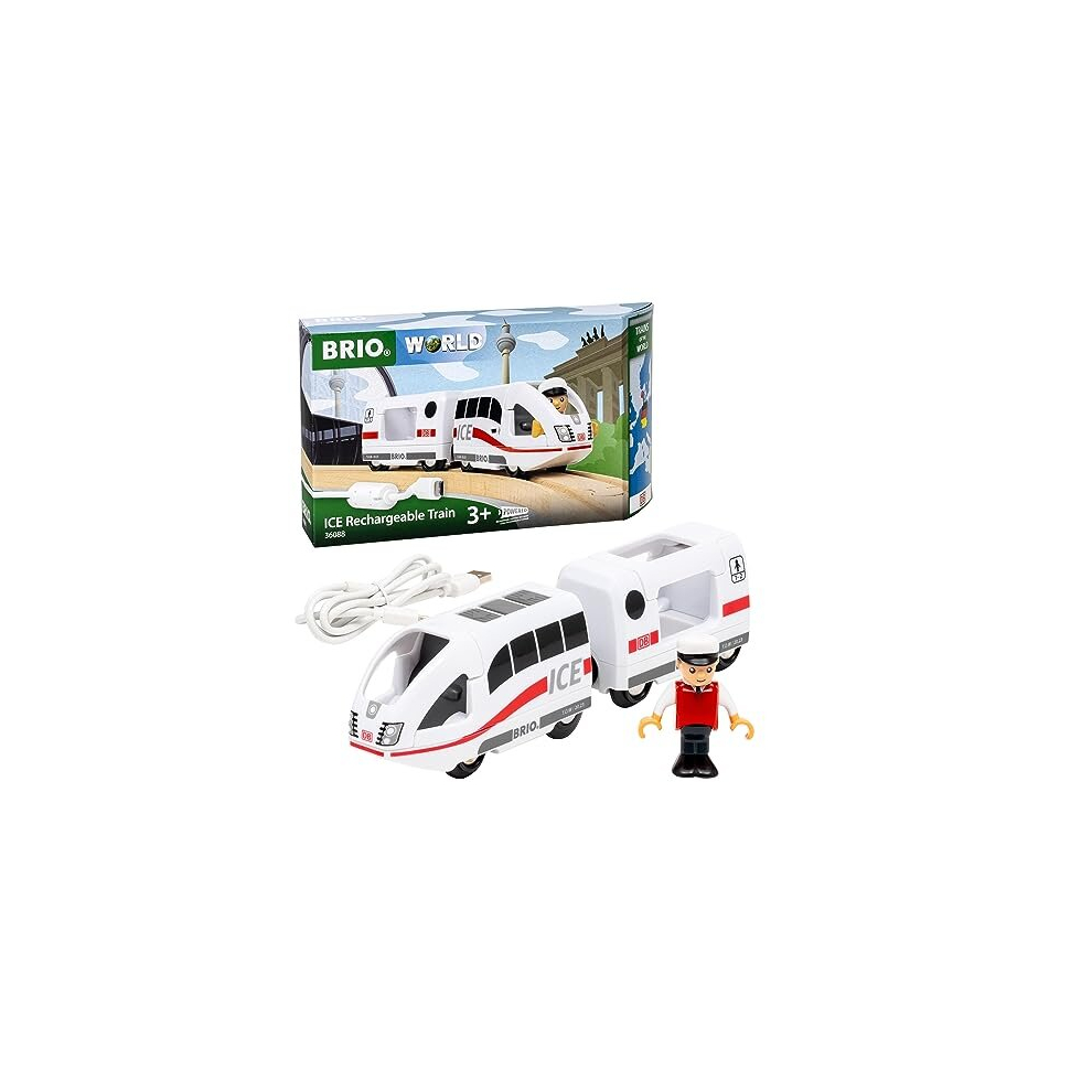 World Battery Powered Rechargeable ICE German Toy Train Engine for Kids Age 3 Years Up - Railway Accessories