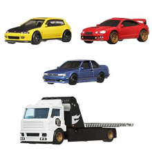 Set espositivi Hot Wheels Premium Collect con 3 auto pressofuse in scala 1:64 e 1 veicolo da trasporto per squadre, i preferiti dei collezionisti