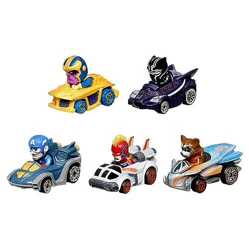 RacerVerse, Set of 5 DieCast Marvel Toy Cars Optimized for Hot Wheels