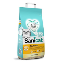 Sanicat Clumping Unscented Cat Litter - 10 L, Natural Minerals, Odour Control with Active Oxygen, Easy Clumps, Low Dust | PSANCLUN010L