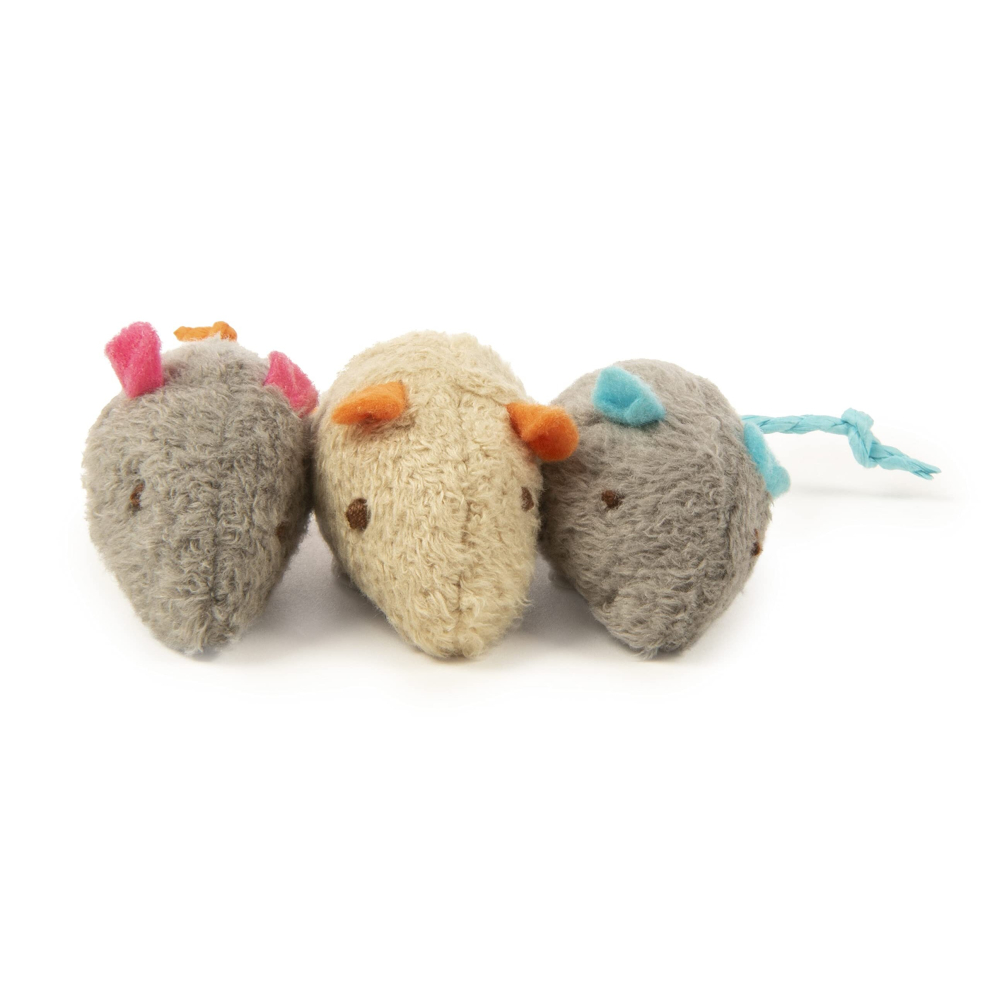 Skitter Critters Cat Toy Catnip Mice, Pack of 3