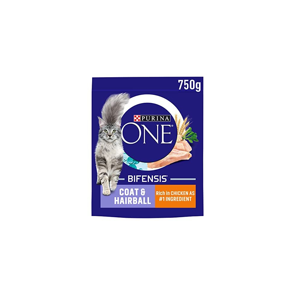 Purina Coat And Hairball Adult Dry Cat Food With Chicken 4X750g
