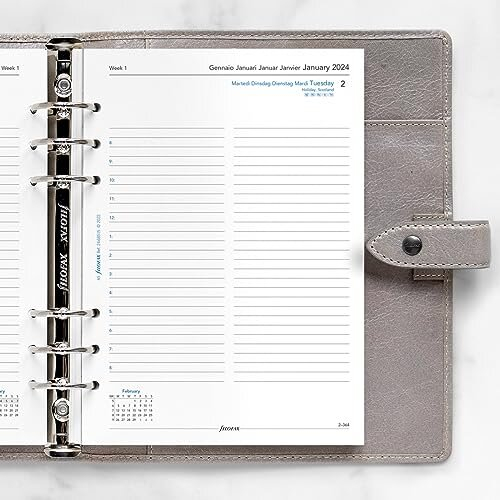 A5 day per page 5 language appointments diary - 2024, White 1