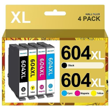HALLOLUX 604XL High-Yield Ink Cartridges 4-Color Set for Epson XP-2200/2205/3200/3205/4200/4205 & WF-2910DWF/2930DWF/2935DWF